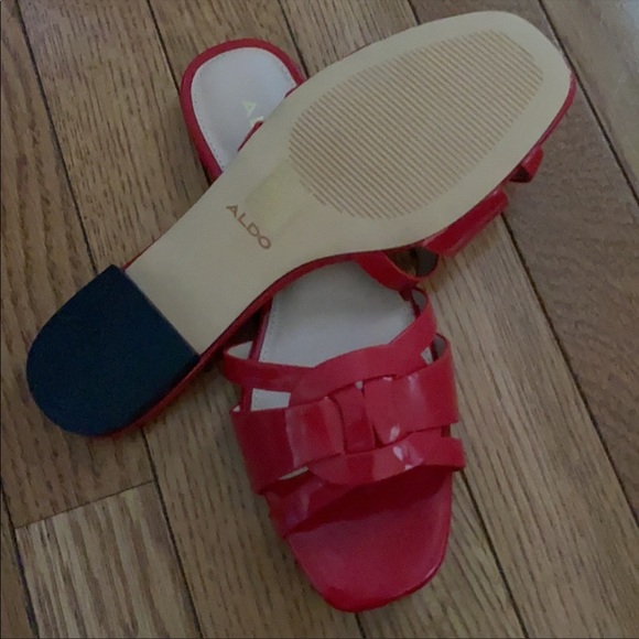 Aldo Astirassa Woven Strap Slide Sandal/red/Size 6 - Picture 4 of 5